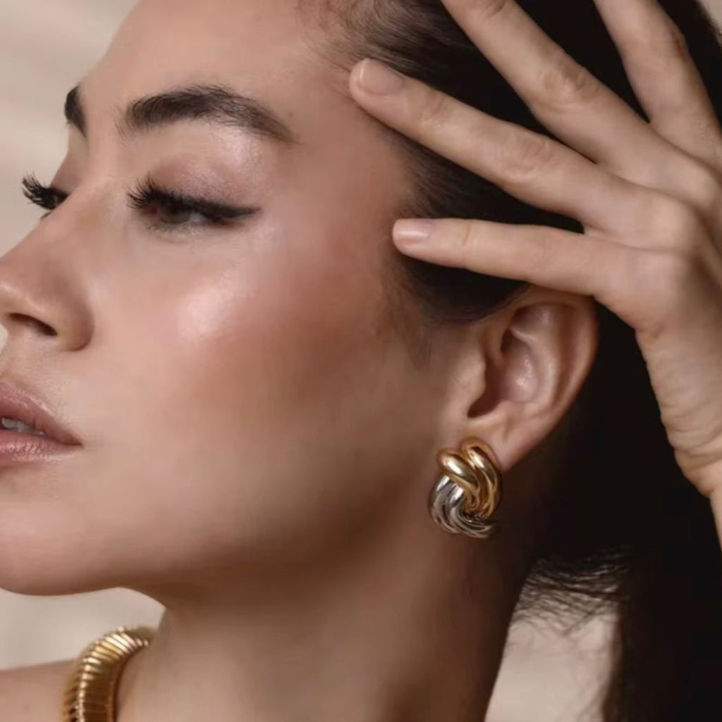 Duo Knot - Earrings (Gold & Silver)