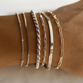Fashionable - Set of 6 Silver Bracelets