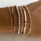 Fashionable - Set of 6 Silver Bracelets