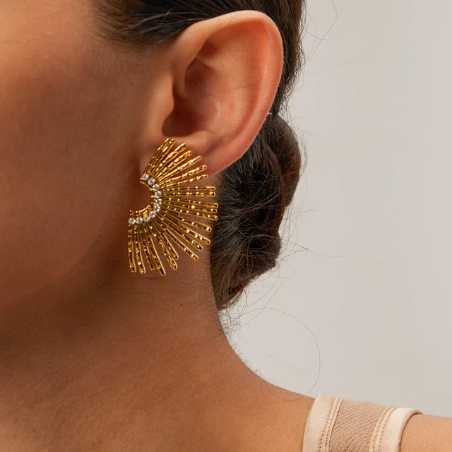 Studded Sunrays - Earrings