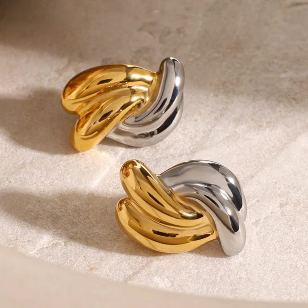 Duo Knot - Earrings (Gold & Silver)