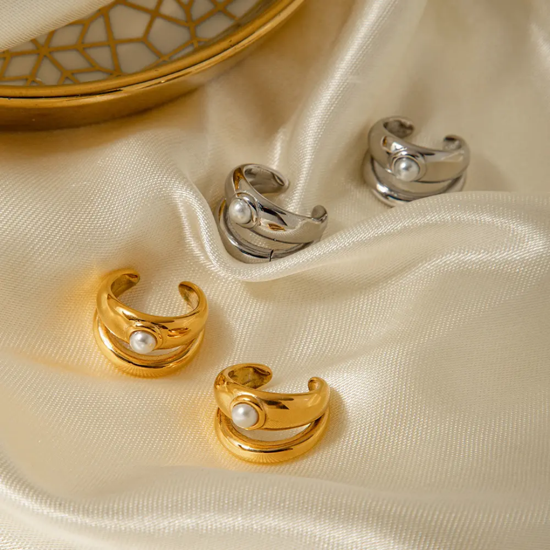 Perla - Silver Earcuffs (2 pcs)