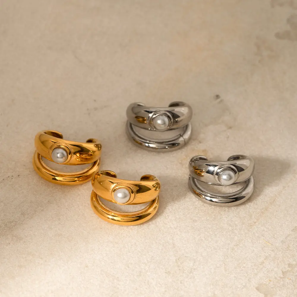 Perla - Silver Earcuffs (2 pcs)