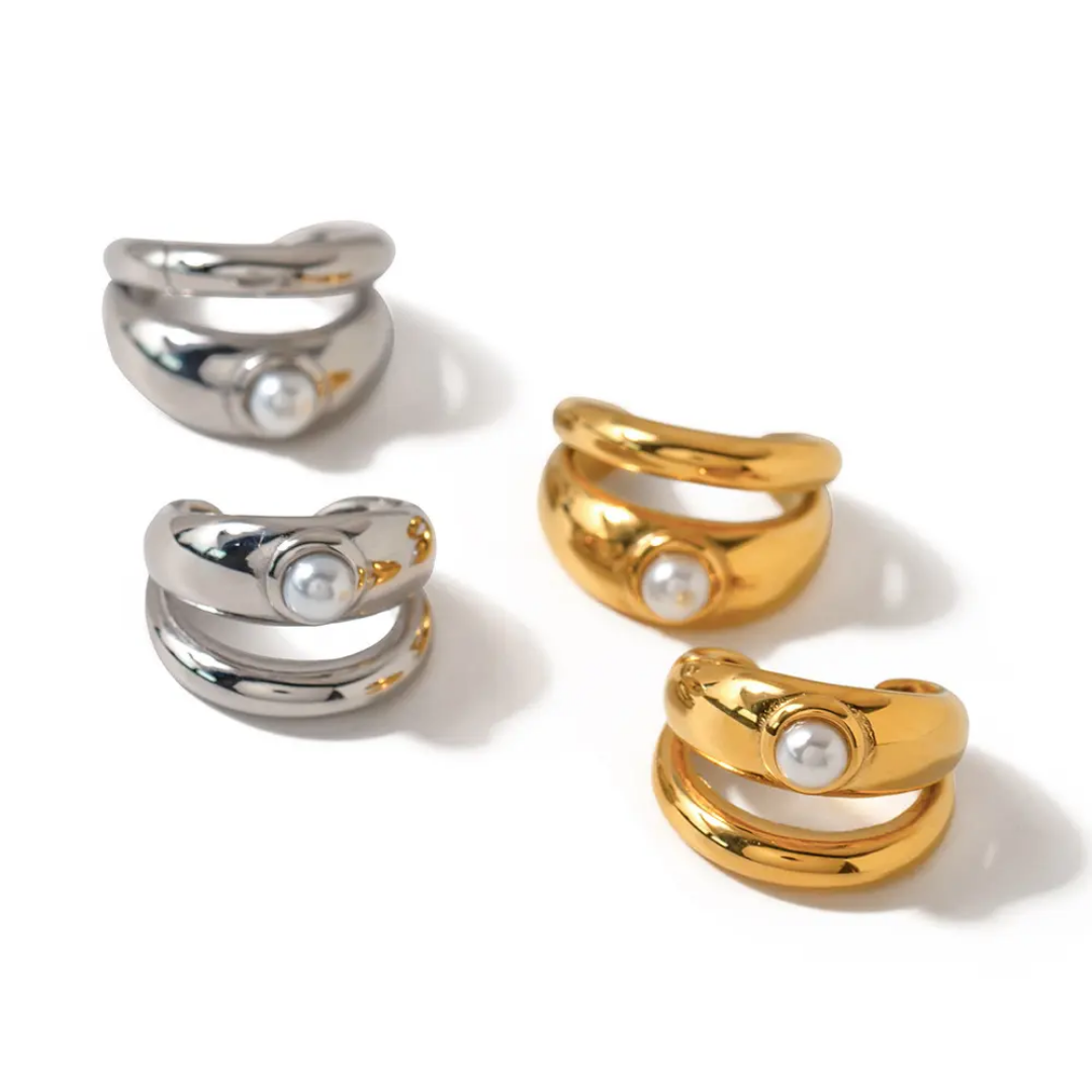 Perla - Silver Earcuffs (2 pcs)