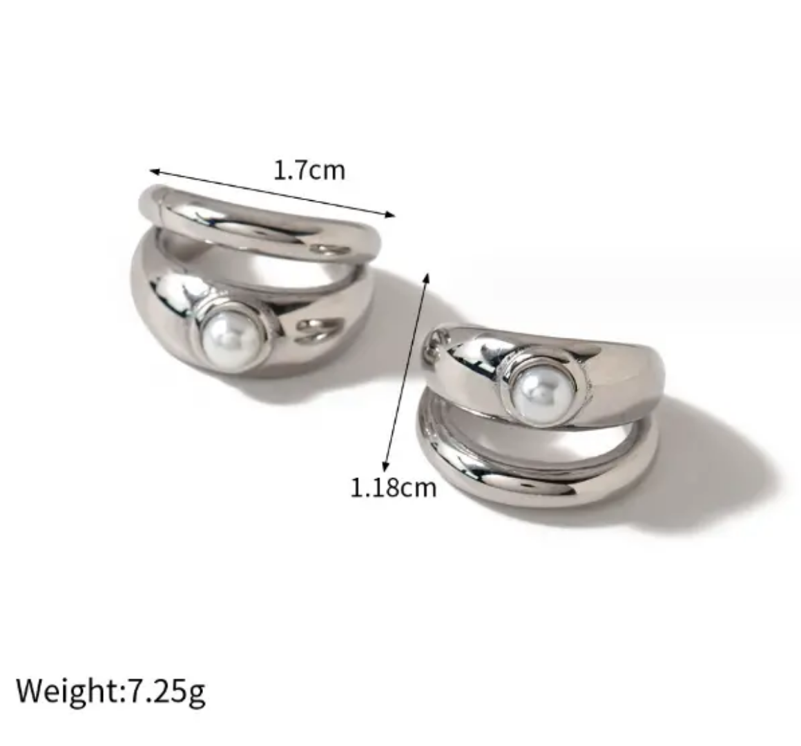 Perla - Silver Earcuffs (2 pcs)