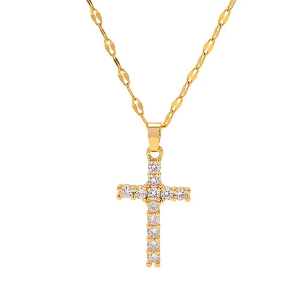 Studded Cross - Necklace