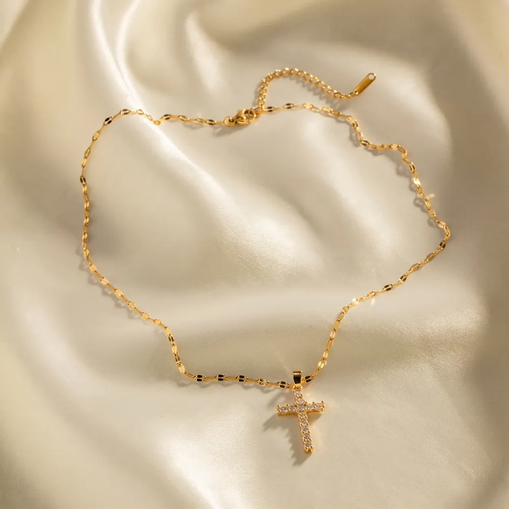 Studded Cross - Necklace
