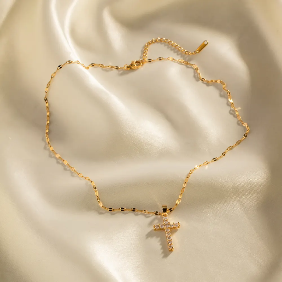 Studded Cross - Necklace