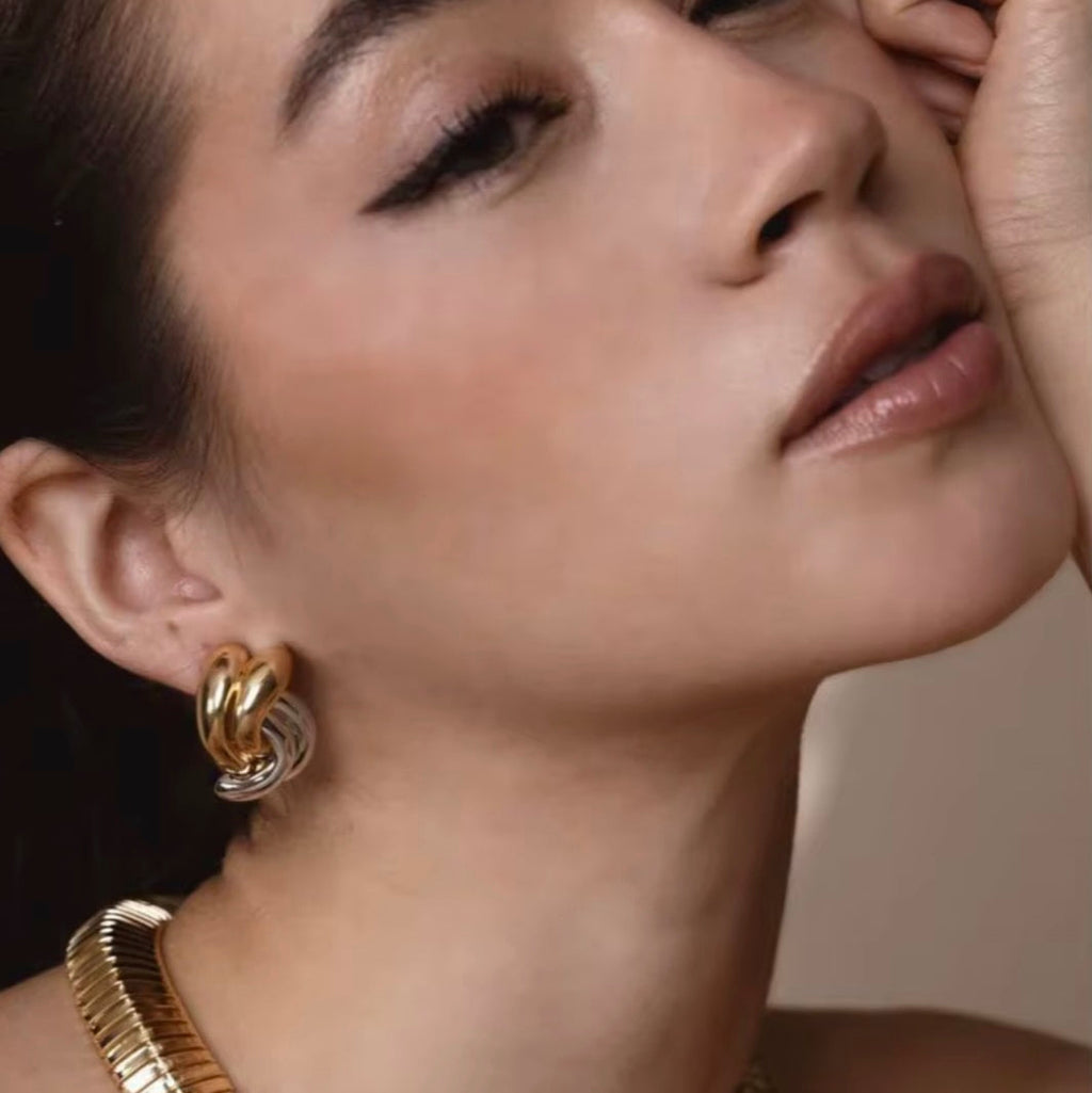 Duo Knot - Earrings (Gold & Silver)