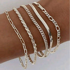Elegant - Set of 5 Silver Bracelets
