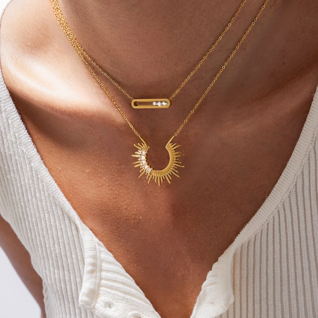 Studded Sunrays - Necklace