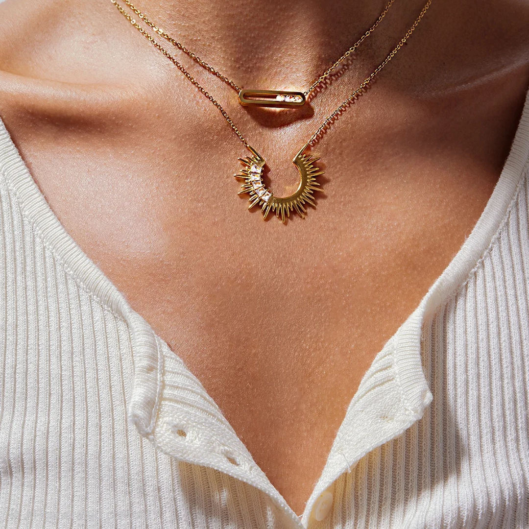 Studded Sunrays - Necklace