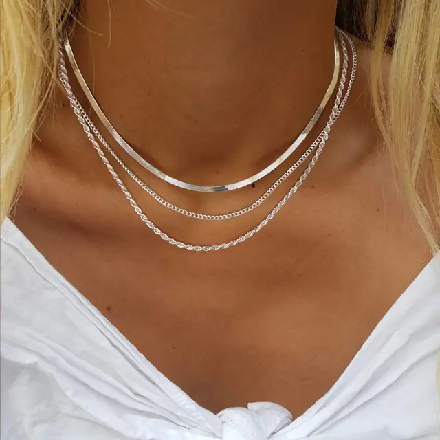 Classy - Set of 3 Silver Necklaces