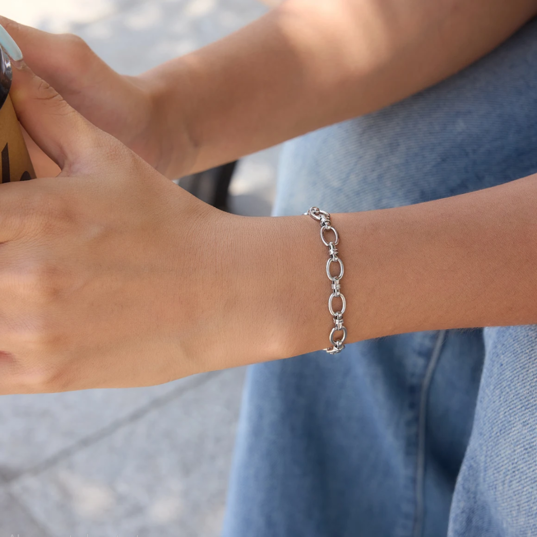 Edgy - Silver Bracelet