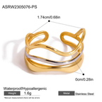 Waves - Gold & Silver Ring