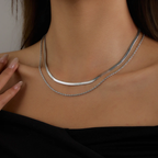 Summer Elegance - 2 Layers Silver Necklace