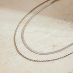 Summer Elegance - 2 Layers Silver Necklace