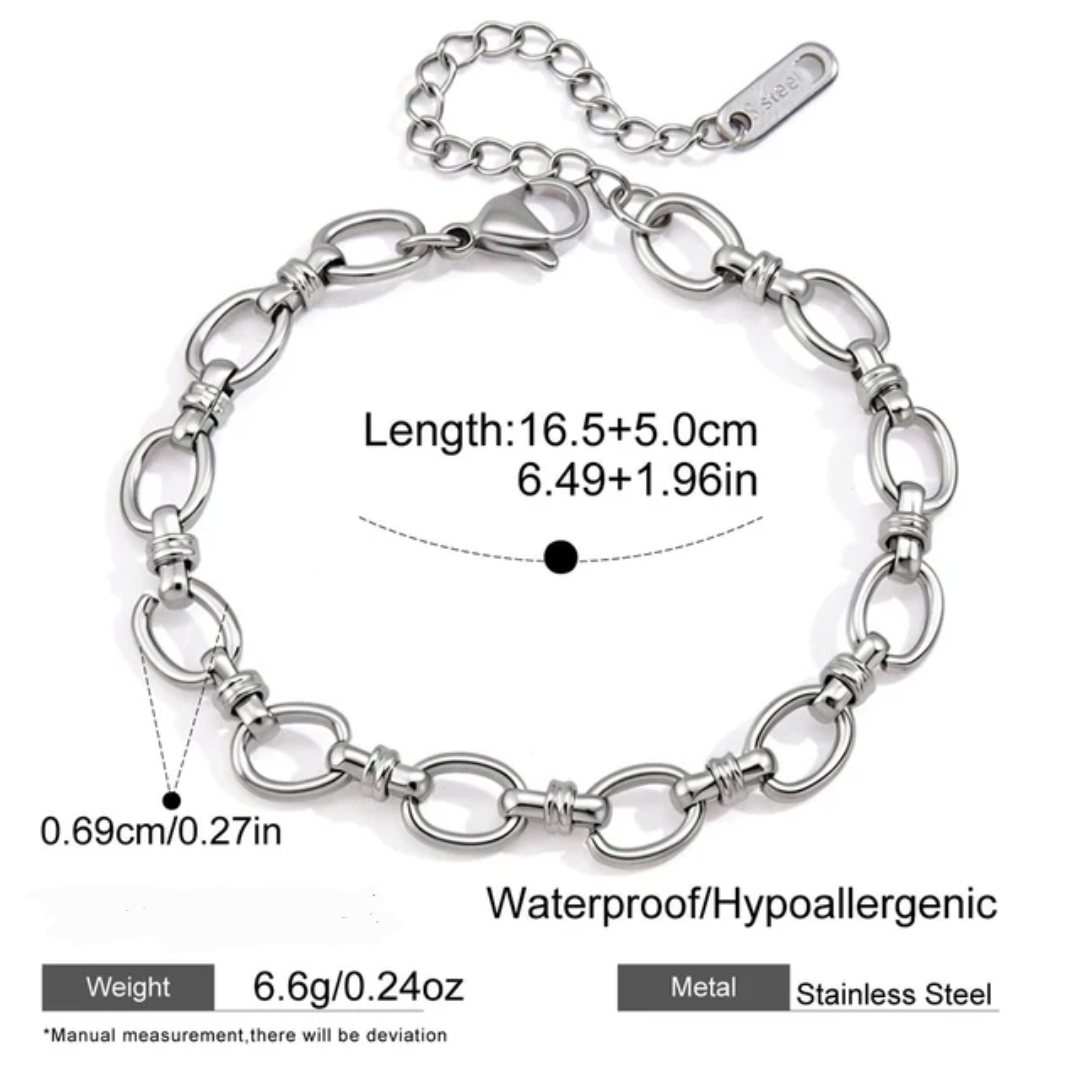 Edgy - Silver Bracelet