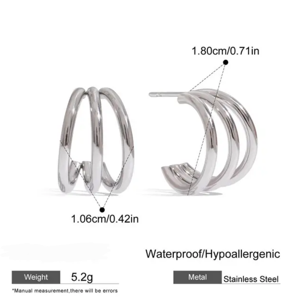 Mini Trio - Silver Earrings