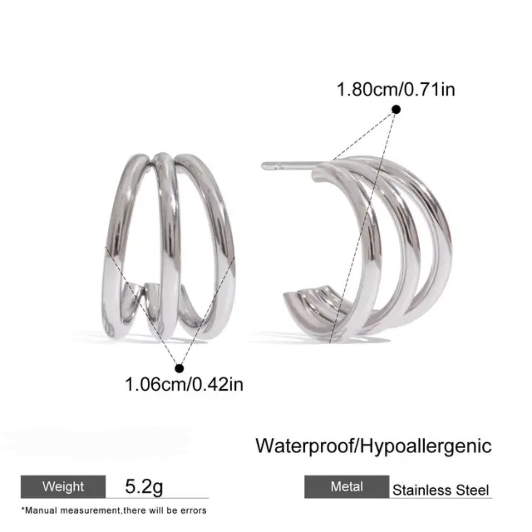 Mini Trio - Silver Earrings