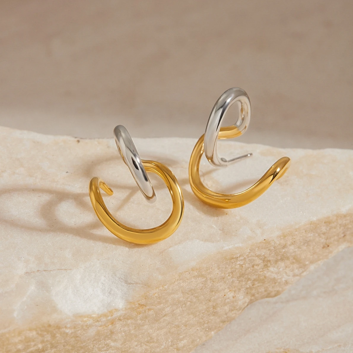 The Funky - Gold & Silver Earrings