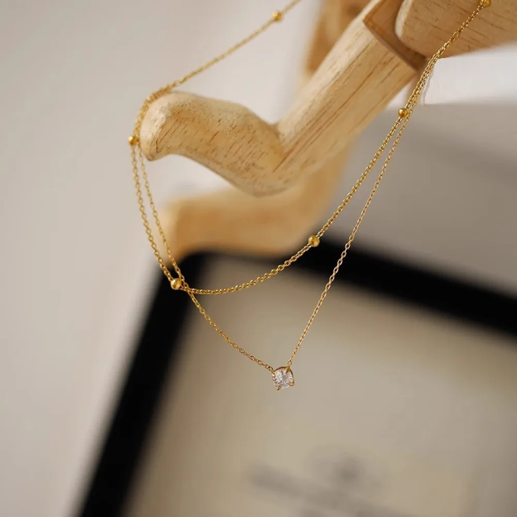 Single Gem - 2 Layers Necklace