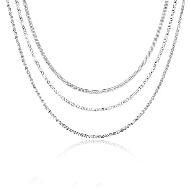 Classy - Set of 3 Silver Necklaces