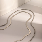 Summer Elegance - 2 Layers Silver Necklace