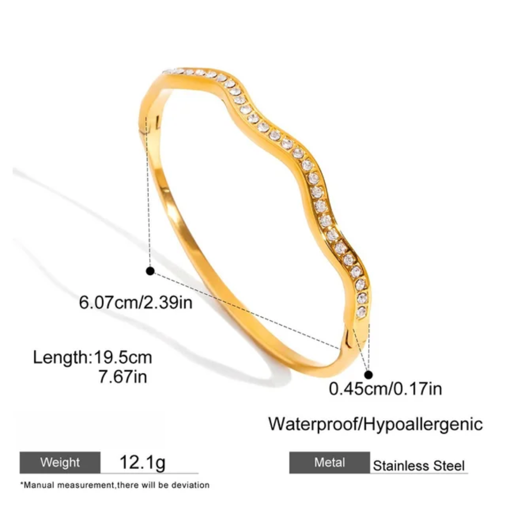 Studded Waves - Bangle