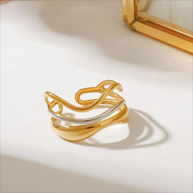 Waves - Gold & Silver Ring