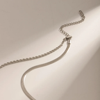 Summer Elegance - 2 Layers Silver Necklace