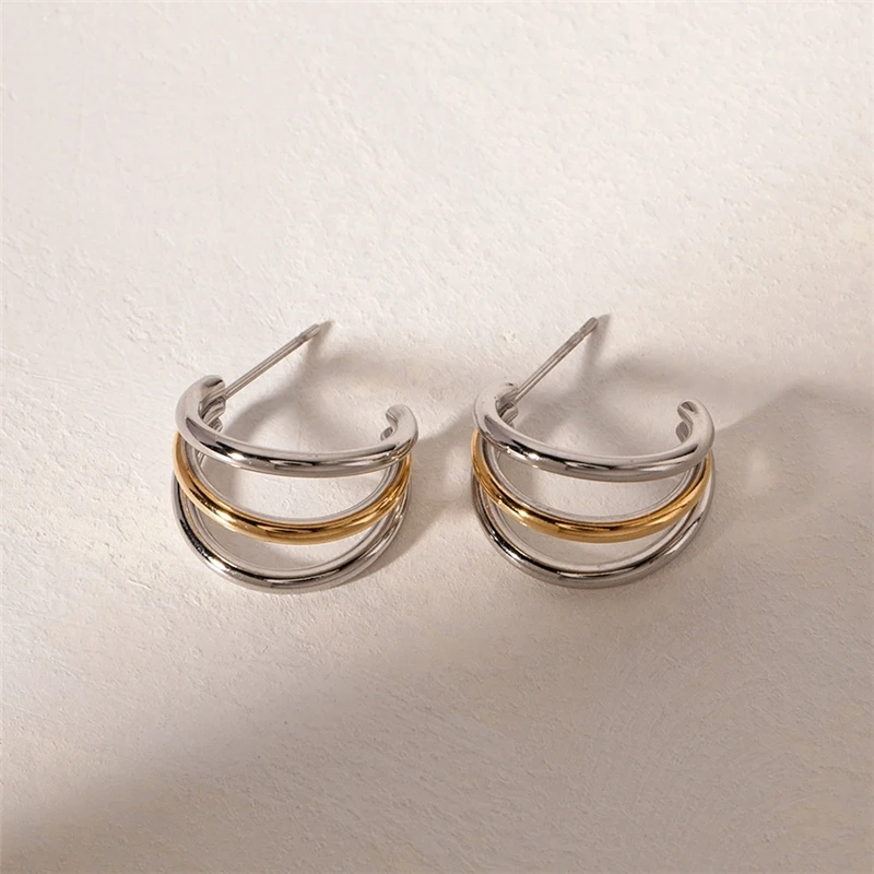 Mini Trio - Gold & Silver Earrings