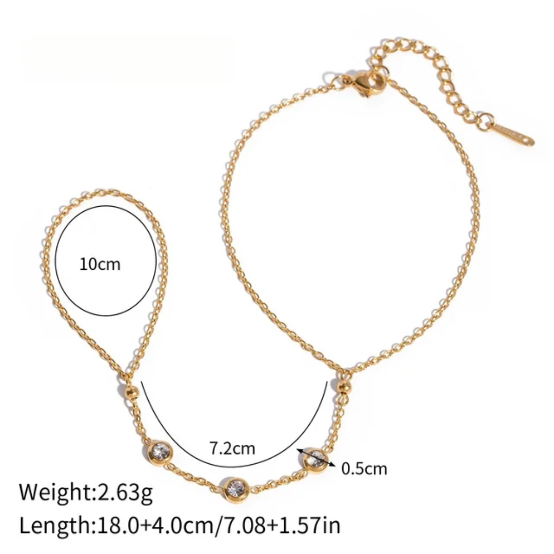Classy Studs - Hand Chain