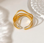 Waves - Gold & Silver Ring