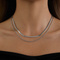 Summer Elegance - 2 Layers Silver Necklace