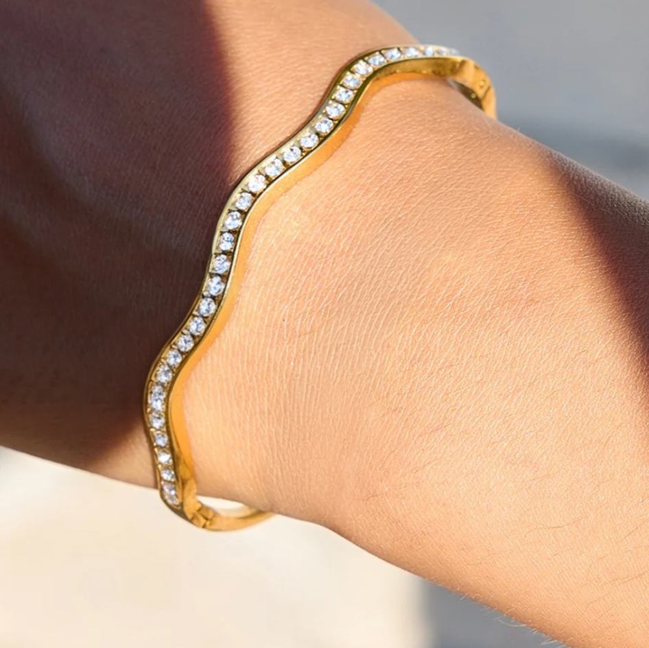 Studded Waves - Bangle