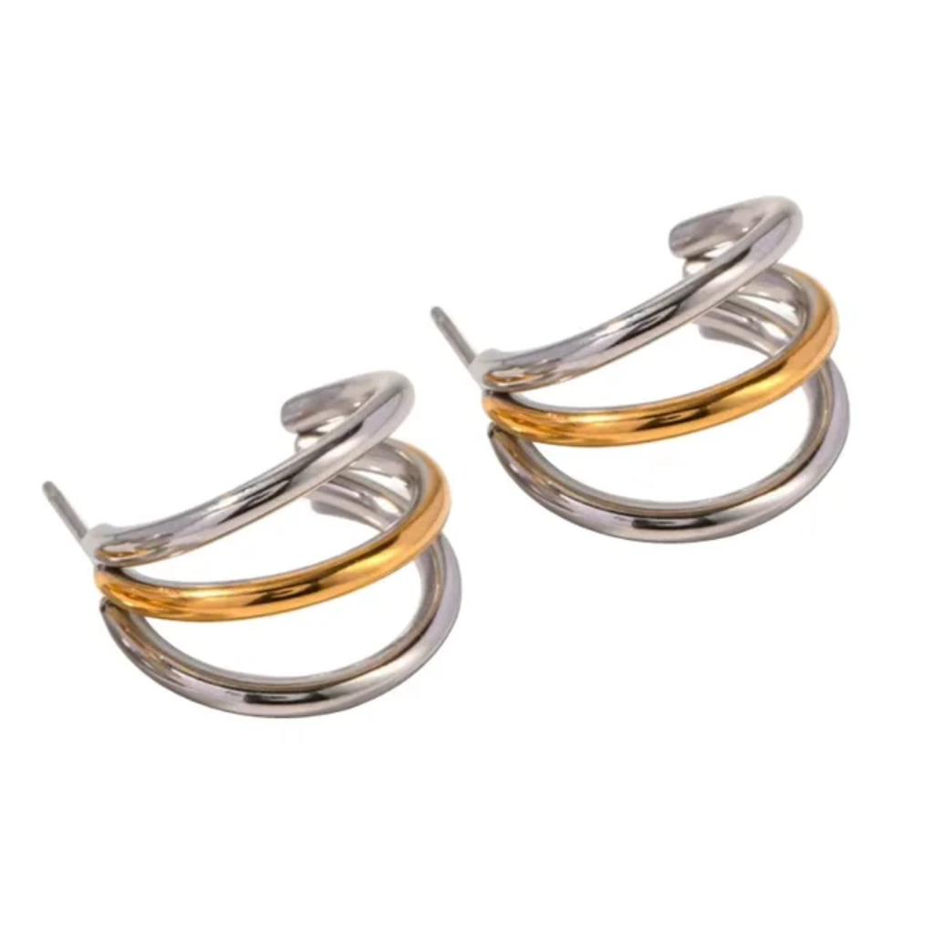 Mini Trio - Gold & Silver Earrings