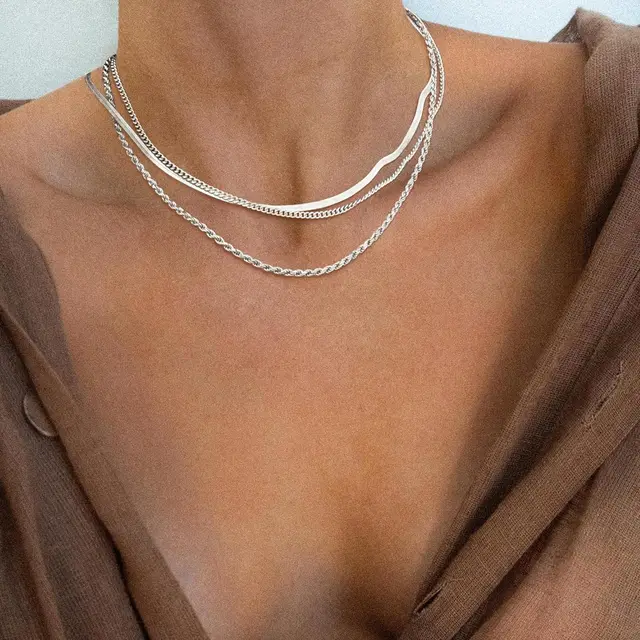 Classy - Set of 3 Silver Necklaces