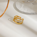 Waves - Gold & Silver Ring
