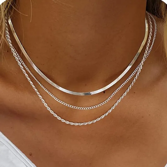 Classy - Set of 3 Silver Necklaces