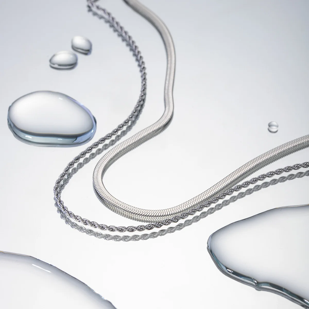 Summer Elegance - 2 Layers Silver Necklace