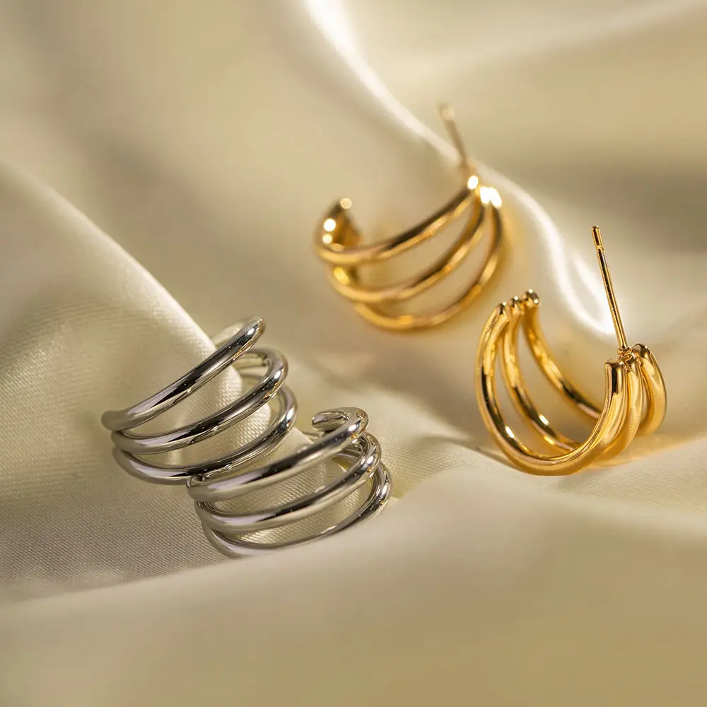 Mini Trio - Silver Earrings