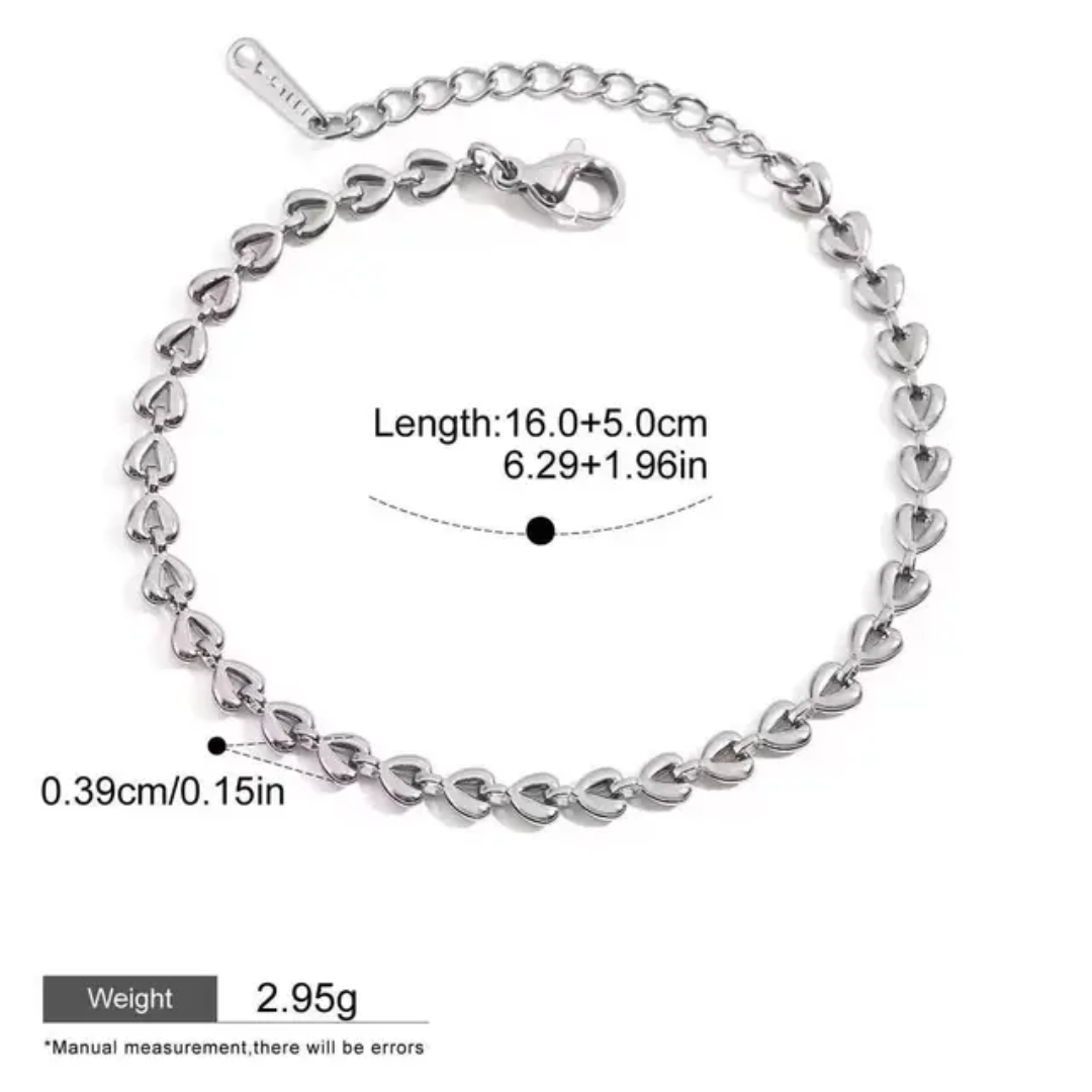 Beat to My Heart - Silver Bracelet
