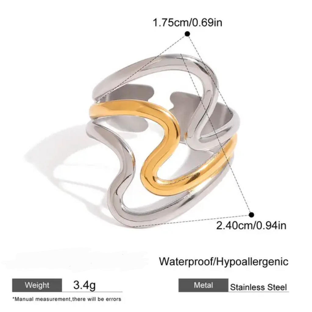 Stylish - Gold & Silver Ring