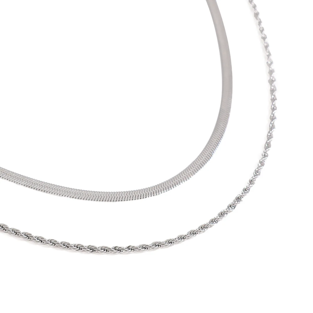 Summer Elegance - 2 Layers Silver Necklace