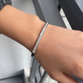 White Shimmer - Silver Bangle