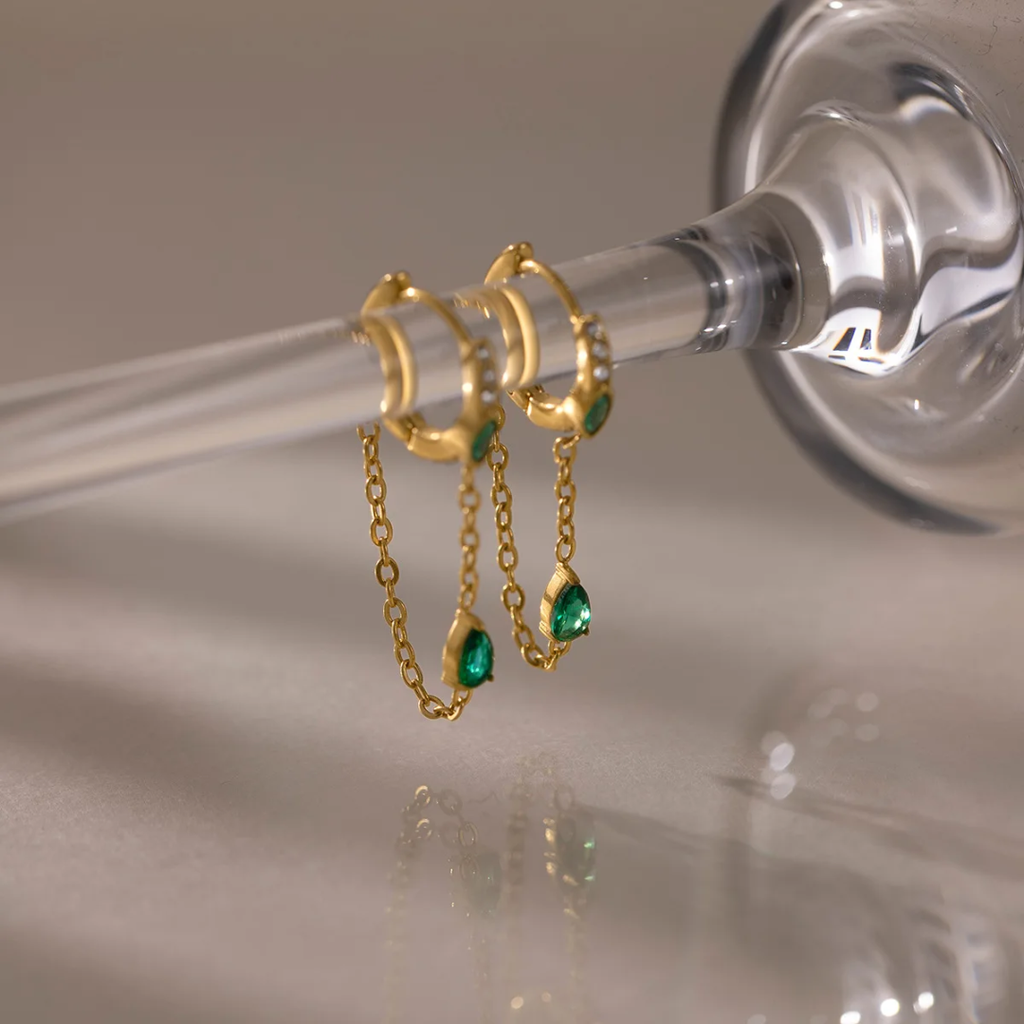 Green Summer Hoops - Earrings