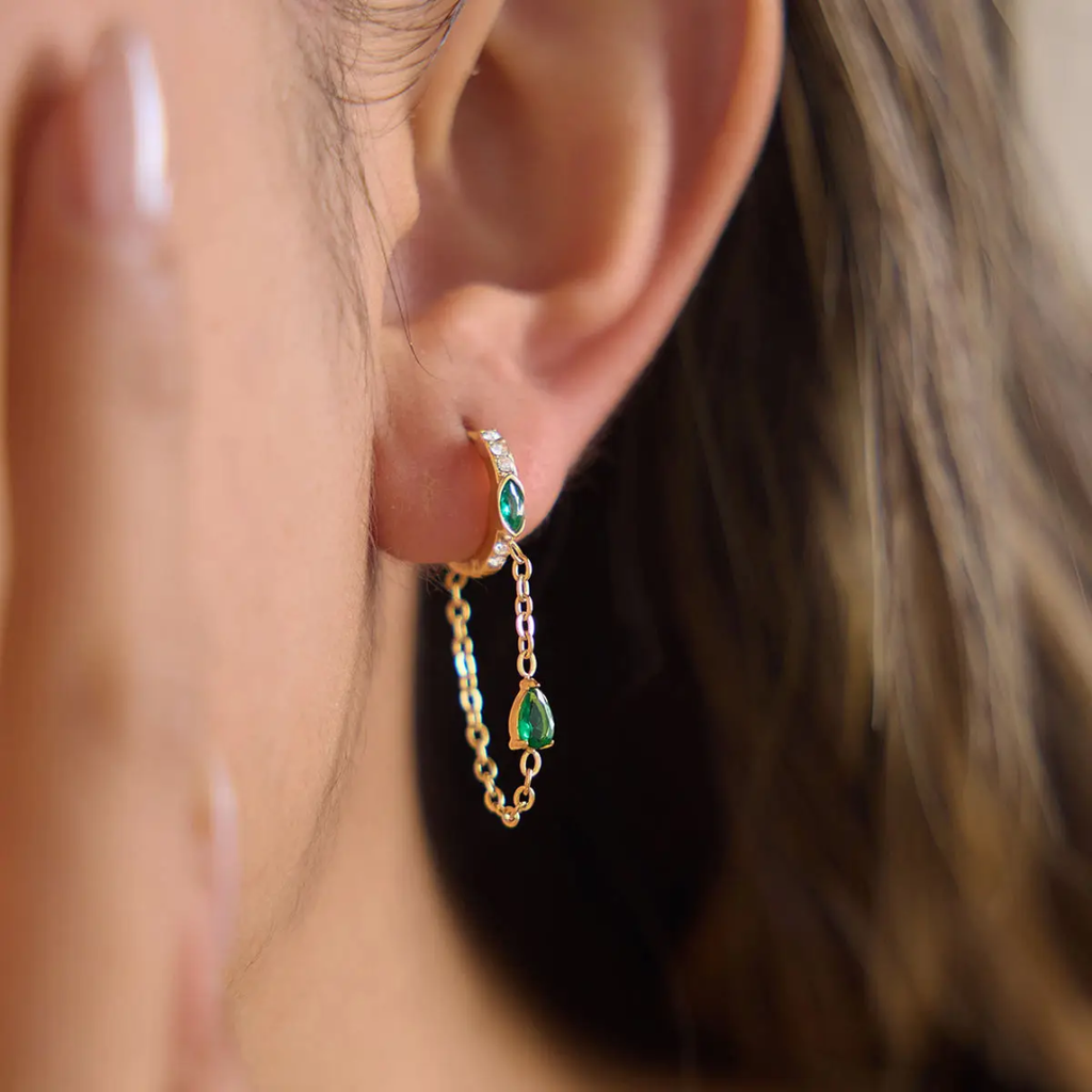 Green Summer Hoops - Earrings