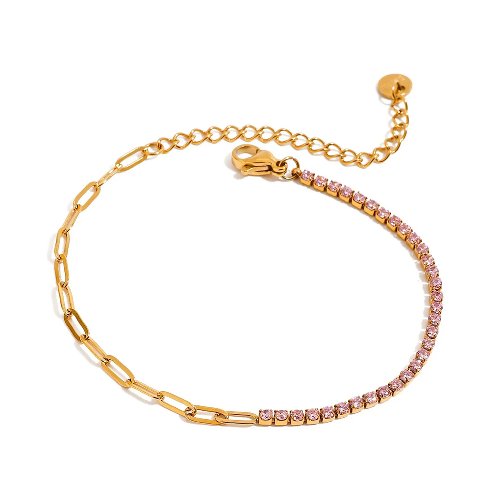 Pink Tennis Paper Clip - Bracelet