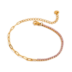Pink Tennis Paper Clip - Bracelet